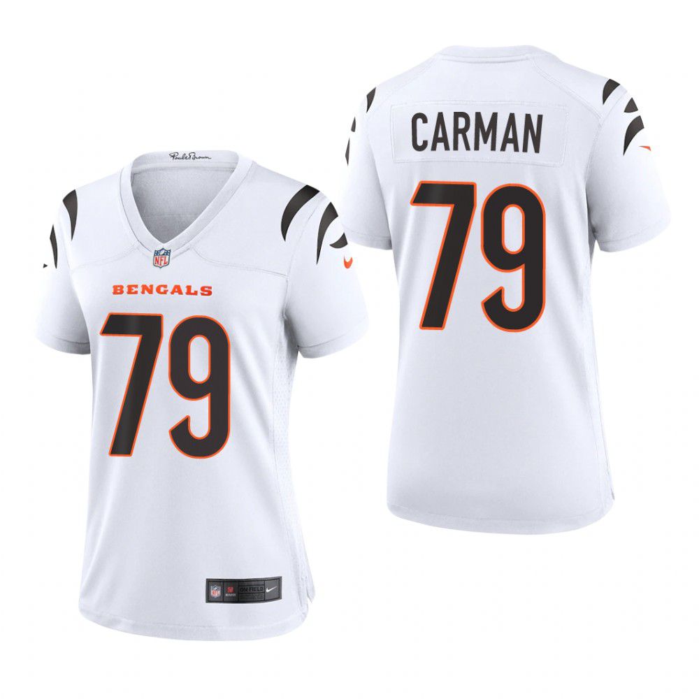 Men Cincinnati Bengals #79 Jackson Carman Nike White Game NFL Jersey